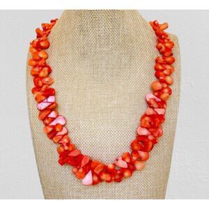Salmon Coral Necklace 24.5" Long